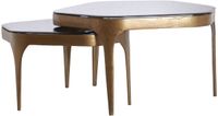 Light & Living Salontafel AVI - 77x70x42 cm - Grijs - Set van 2