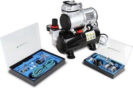 Timbertech ABPST06 Airbrush set met compressor en 2 airbrush pistolen