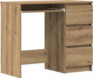 vidaXL Bureau 90x45x76 cm bewerkt hout artisanaal eikenkleur
