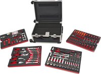 Professionele 238 Delige Gereedschapskoffer, Gereedschapstrolly met Carbon Inlays - Merkloos - Zwart