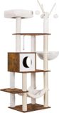 Merkloos / Sans marque Famanu Kattenboom Kattenmeubel met Sisalpalen - Krabpaal met Speelruimte - Maat: L (55×40×169 cm) - Grijs