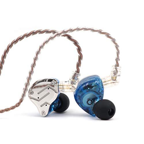 Linsoul KZ ZS10 Pro 4BA+1DD 5-drivers in-ear hifi-metalen hoofdtelefoon met roestvrijstalen frontplaat, 2-polige afneembare kabel (zonder microfoon, blauw)