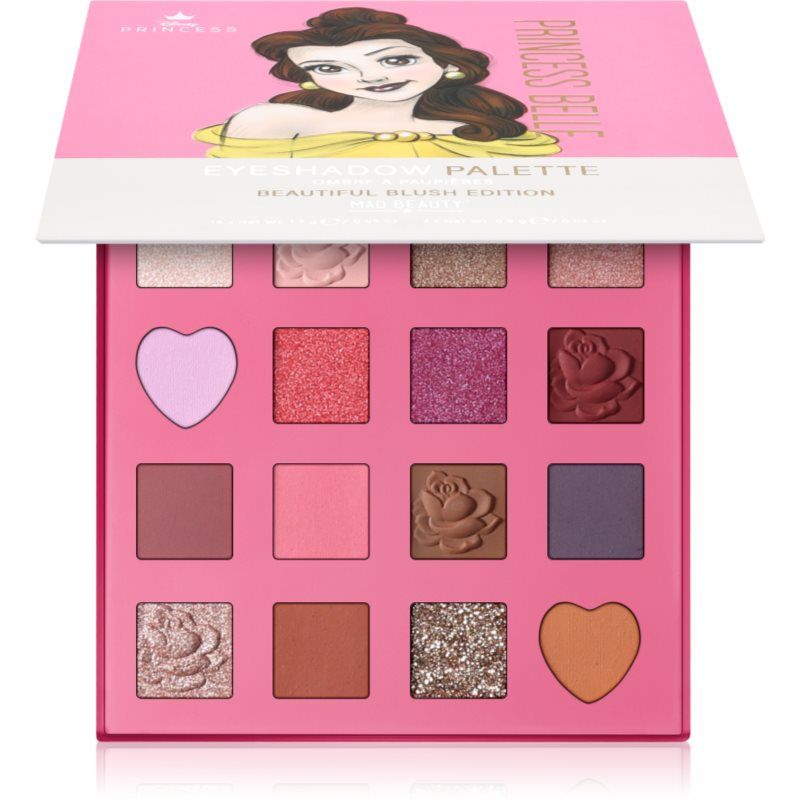 MAD BEAUTY Disney Pure Princess Belle Beauty & The Beast Sixteen Shade Palette with Mirror
