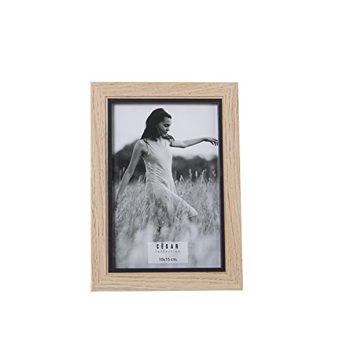DRW Set van 2 fotolijsten 10 x 15 cm - Naturel en Zwart