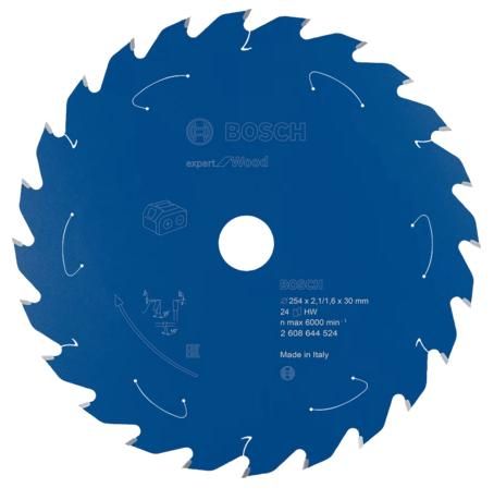 Bosch Expert for Wood cirkelzaagblad voor accuzagen 254 x 2,1/1,6 x 30 mm, 24 tanden
