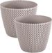 Prosperplast Set van 2 plantenpotten - Ø 22 cm - Beige/Taupe - Kunststof - Binnen/Buiten