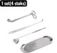 Sans marque 1 set(4 pièces) - Éteignoir - Bougeoirs - Set d'accessoires pour bougies parfumées - Ciseaux à bougie, crochet d'allumage, capuchons de bougie et set de plateau - Argent