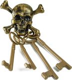 Bristol Novelty Skull And Crossbones Plastic Toy Pirate Keys (Gold)