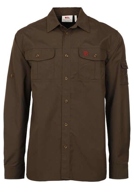 Fjällräven Sarek Trekking Fietsshirt Korte Mouwen Heren, dark olive