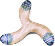 Australian Treasures Boemerang Sky Blauw – Stabiele 3-Blads Boemerang met Aboriginal Design (22 cm)
