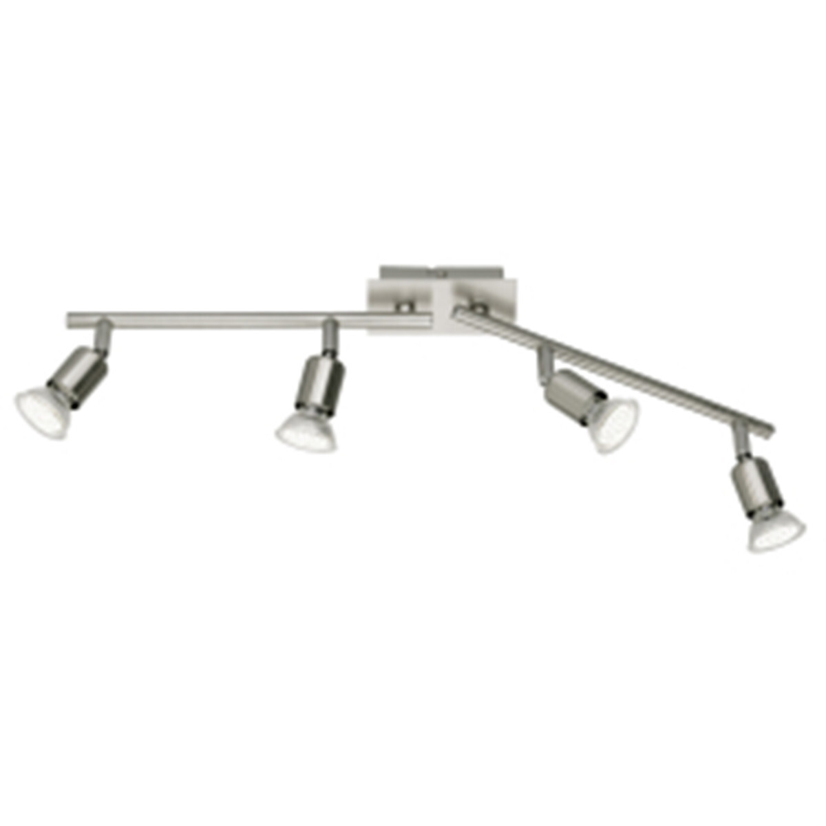BES LED LED Plafondspot - Trion Nimo - GU10 Fitting - 12W - Warm Wit 3000K - 4-lichts - Rechthoek - Mat Nikkel - Aluminium