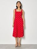 Apricot Midi-jurk met geweven stippen