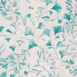 A.S. Création Vliesbehang Botanisch - Wit Grijs Blauw - 1005 x 53 cm