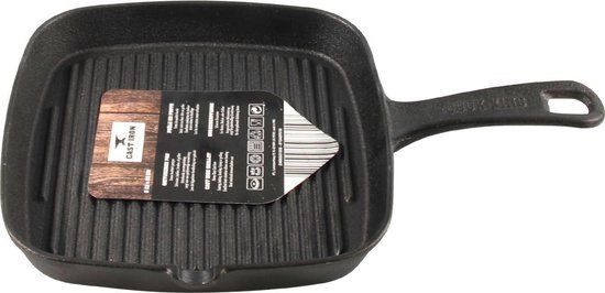 Cast Iron Grillpan - 23cm - Gietijzer - Zwart - Vierkant
