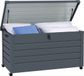 Outsunny Coffre de rangement d'extérieur - Acier galvanisé - 120x62x66cm - Gris foncé