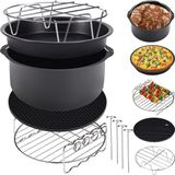 Monzana Heteluchtfriteuse Accessoires - Set 9-delig Metaal – Zwart