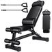 Banc de musculation pour la salle de sport à domicile - Réglable - Position inclinée et plate - Pliable - Peu encombrant - Entraînement de force - Noir