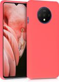 kwmobile telefoonhoesje voor OnePlus 7T - Hoesje met siliconen coating - Smartphone case in neon koraal