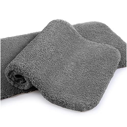 VANZAVANZU Antislip Badmat - 50 x 80 cm - Donkergrijs - 2 stuks