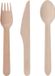 Excellent Houseware Houten wegwerp party/bbq bestek sets voor 60x personen messen/vorken/lepels van 16 cm