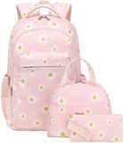 Ibenzoa® Ruime Schooltassen Set voor Meisjes met Lunchbox en Potlooddoos - Zacht Polyester