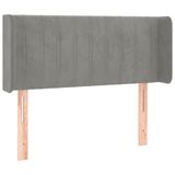 VidaXL Hoofdbord met randen 93x16x78/88 cm fluweel lichtgrijs