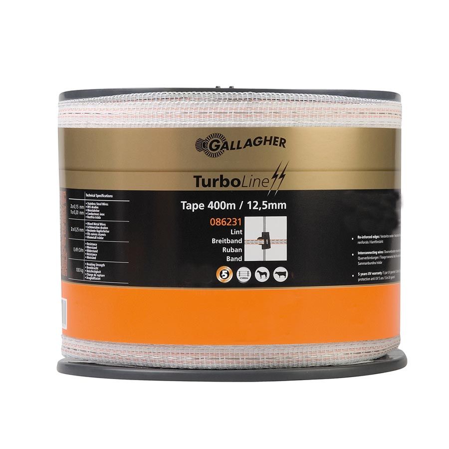 Gallagher TurboLine lint 12,5mm wit 400m - 086231