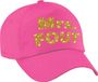 Bellatio Decorations Mrs. FOUT verkleed petje - baseballcap - roze - gouden bedrukking - dames - Foute party outfit