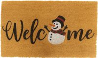 Merkloos Relaxdays Deurmat kokos - 60x40 cm - sneeuwpop - antislip