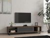 Support TV, noyer/anthracite, 160x35x40 cm, panneau de particules