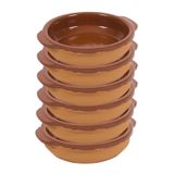 Merkloos / Sans marque Gerimport Tapas bakje/schaaltje - 20x - San Sebastian - met handvat - 17 cm - aardewerk - bruin