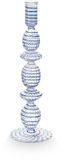 Pip Studio Kandelaar Swirl - Kaarsenhouder van Glas - Donkerblauw - 28cm