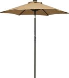 Prolenta Maison Exclusive Parasol met LED-verlichting, taupekleurig, 200x211 cm, aluminium