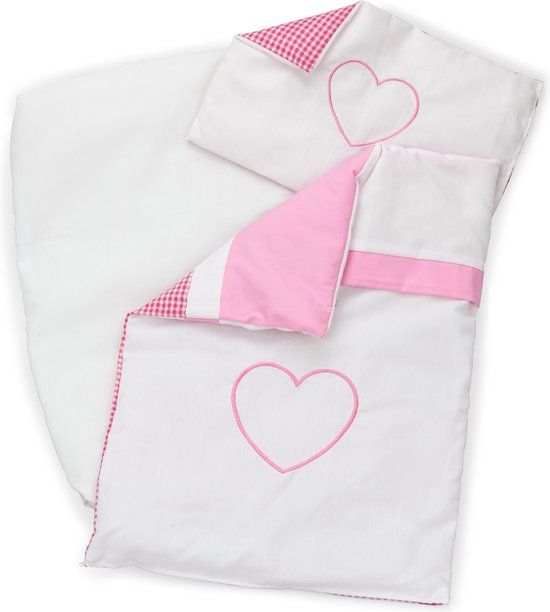 New Classic Toys Poppen Beddengoed - Roze - Geschikt voor Poppenwagen / Poppenbedje
