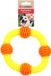 Flamingo Lipa Hondenspeelgoed, TPU, ring met ballen, geel/oranje, 19 x 19 x 4,9 cm, drijvend
