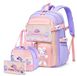 Sac d'école pour filles, 3 pièces, avec boîte à lunch et trousse