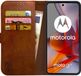 Rosso Element Wallet Book Case voor Motorola Moto G75 - Bruin