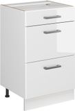 Vicco Keukenonderkast R-Line, Wit Hoogglans/Wit, 50 cm zonder werkblad