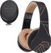PowerLocus P1 Bluetooth Casque – Sans fil – Supra-auriculaire – Avec microphone – Pliable - incl. Housse – Noir/Brun