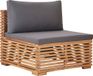 Banc de jardin en teck avec coussins gris