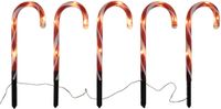HIT trading Kerstverlichting LED tuinstekers zuurstok 20 lampjes 5 stuks 38cm