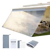 VEVOR Voorwand voor camper, caravan, 2 x 4,3 m, zijpanelen van transparant polyester, compatibel met 4,5 m zonnezeil, zonwering voor camping, reizen, picknick