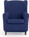 ECOMMERC3 Universele en veelzijdige vleugelstoelhoes - fauteuilhoes in blauw, stof, 1 stuk(s)