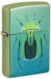 Zippo Stormaansteker, Bug, hoogglans groenblauw, kleurenafbeelding, navulbaar, herbruikbaar, windbestendig design, cadeaudoos, gemaakt in de VS