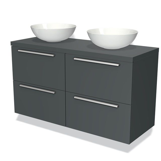 Maxaro Badkamermeubel Modulo Plato 120cm Donkergrijs 4 Lades