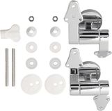Scharnieren voor toilet - Bevestigingen voor toiletbril - Reparatie van toilet - Soft Close functie - Standaard maat - Argent