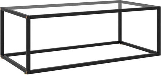 VidaXL Salontafel met gehard glas 100x50x35 cm zwart