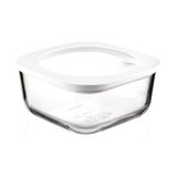 Guzzini - Kitchen Active Design, STORE&MORE GLASS, luchtdichte glazen container voor koelkast/vriezer/magnetron (L) - Transparant, 19,5 x 19,5 x H 9,3 cm | 1900 cc - 11330211