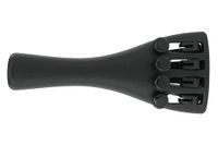 Wittner 918161 staartstuk viool Ultra 1/16 - hightech kunststof - 4 fijnstemmers - ultralicht - met nylon-inhaaksnaar - zwart