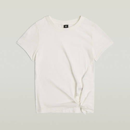 G-Star RAW Gestreept T-shirt met Ingebreid Patroon - Ecru